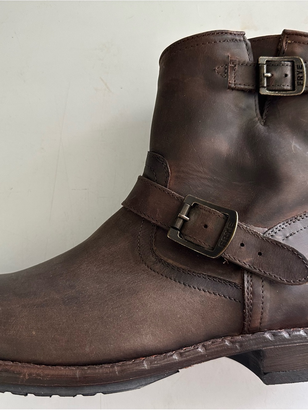 Frye Dark Brown Leather Engineer Side-Zip Harness Boots - Picture 4 of 7